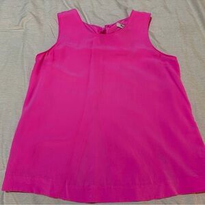 💖 Madewell Hot Pink Silk Sleeveless Blouse - Small 💖